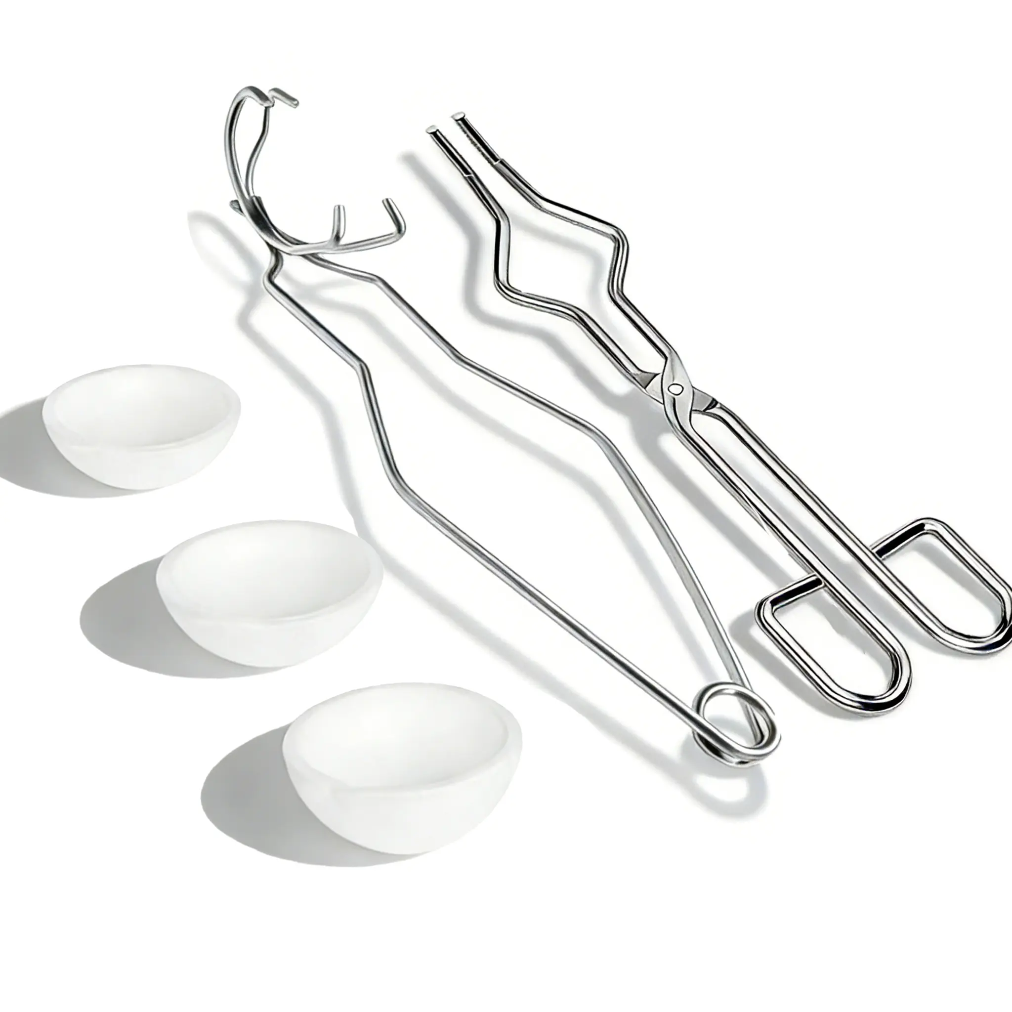 Ceramic Melting Crucible Set with Tongs - 100g/250g/500g Assorted Sizes for Gold, Silver & Metal Smelting