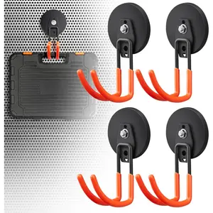 4 count Large   Hooks for  Heavy Duty, 3.5in Neodymium  Storage Utility Hooks, Steel Long  Holder/Hanger Hook Organizer for  Garage/Garden/Power Tools