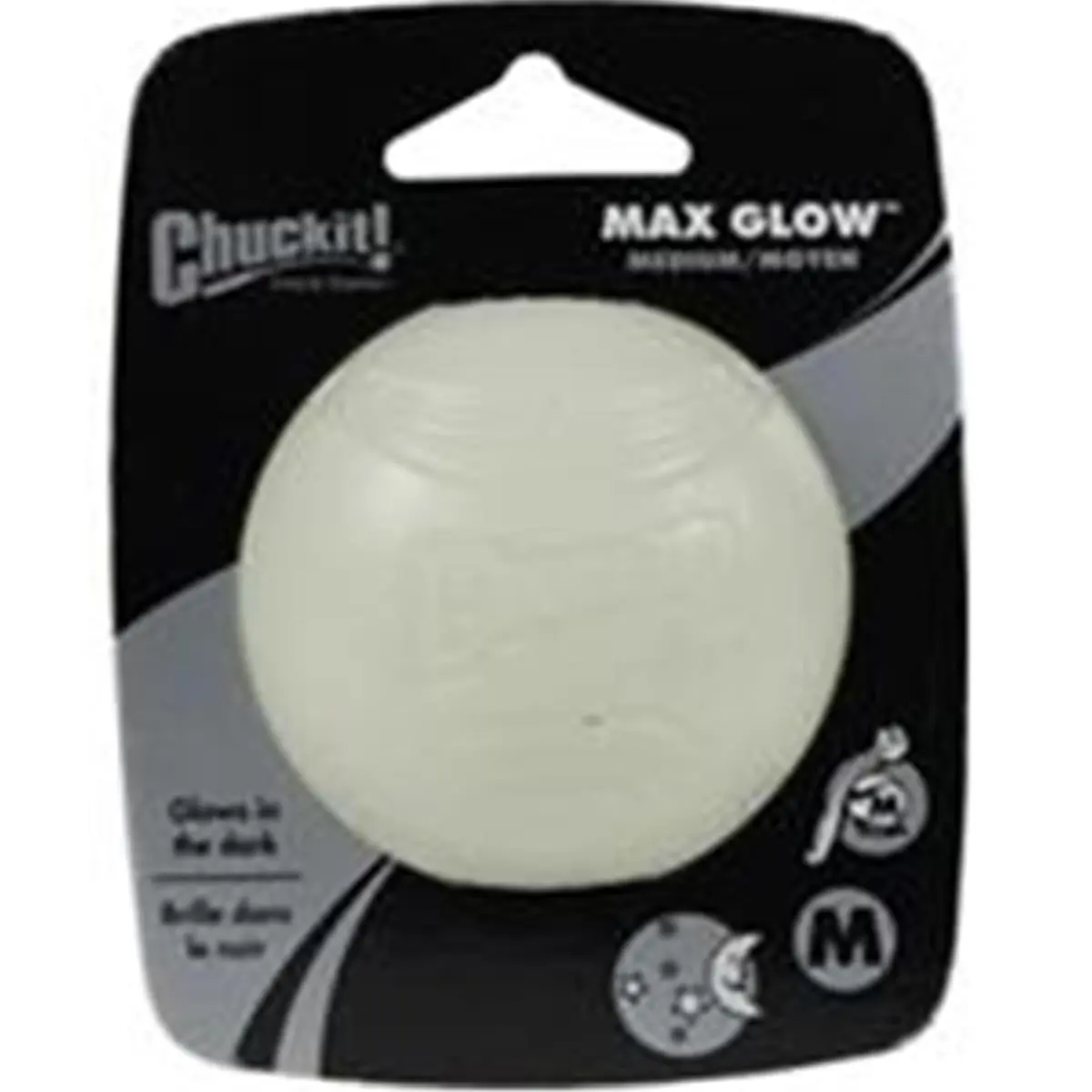 Canine Hardware Chuck It Max Glow Ball Dog Toy - Medium, Long-Lasting Bright Glow for Long Fetch, Night Play