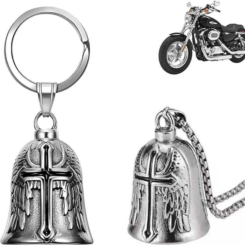 Keychain Guardian Clock for Motorcycle Riders, Gremlin Protection, Bicycle Decoration, Car Rearview Mirror Hanging Ornament, Gothic Cross Keychain, Keychain for Car Keys, Keyrings