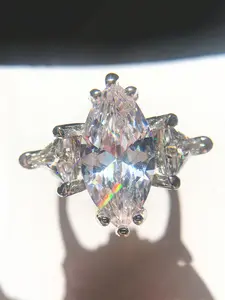 1 PC Gorgeous Cubic Zirconia Marquise Cut Ring Teardrop Bridal Rings For Women For Wedding Engagement Party Jewelry Valentine's Day Gift