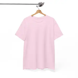 Light Pink Crew Neck T-shirt for Men and Women, Unisex Casual Clothing for Everyday Wear