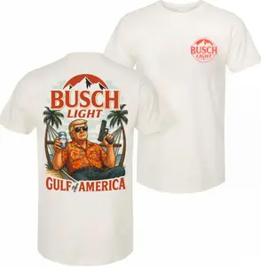 2025 Trump Busch Light Gulf Of America T-shirt, Unisex Short Sleeve Casual 100% Cotton, Top Menswear, Gift For Dad, Full Size