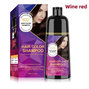 ECO Cherry Red Hair Dye Shampoo 3 in 1, Instant Hair Color Shampoo for Women Men, Herbal Ingredients Hair Coloring Shampoo in Minutes 13.6 fl oz  Haircare Ginseng