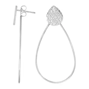 Steel by Design Wire Design Pear Shaped Hoop Ea rrings