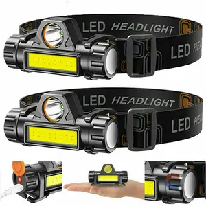 LED Headlight Flashlight Outdoor - Night Walking Building Headlight USB High Lumen Waterproof LED Light Spiral for running, camping, hiking, etc.