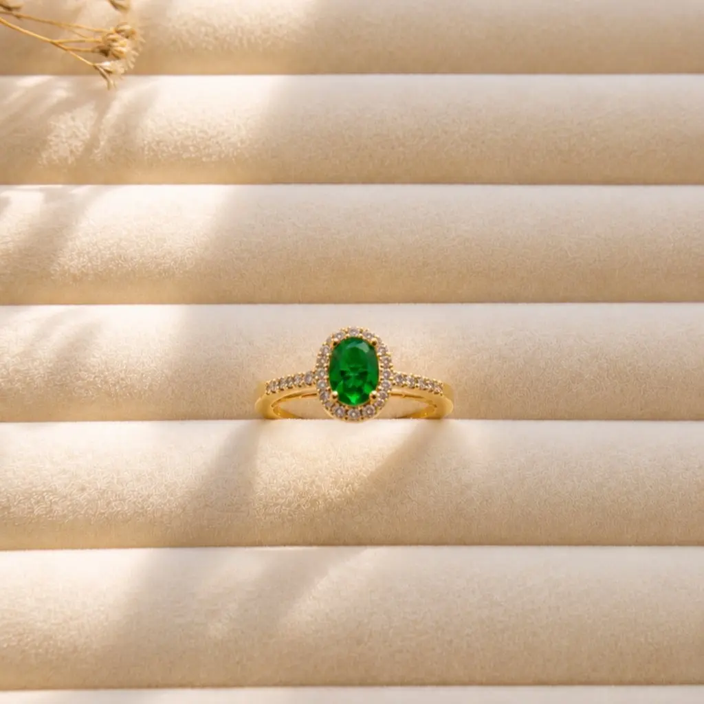 Gold Filled Francia Petite Oval Cut CZ Ring | Gold Plated Statement Ring