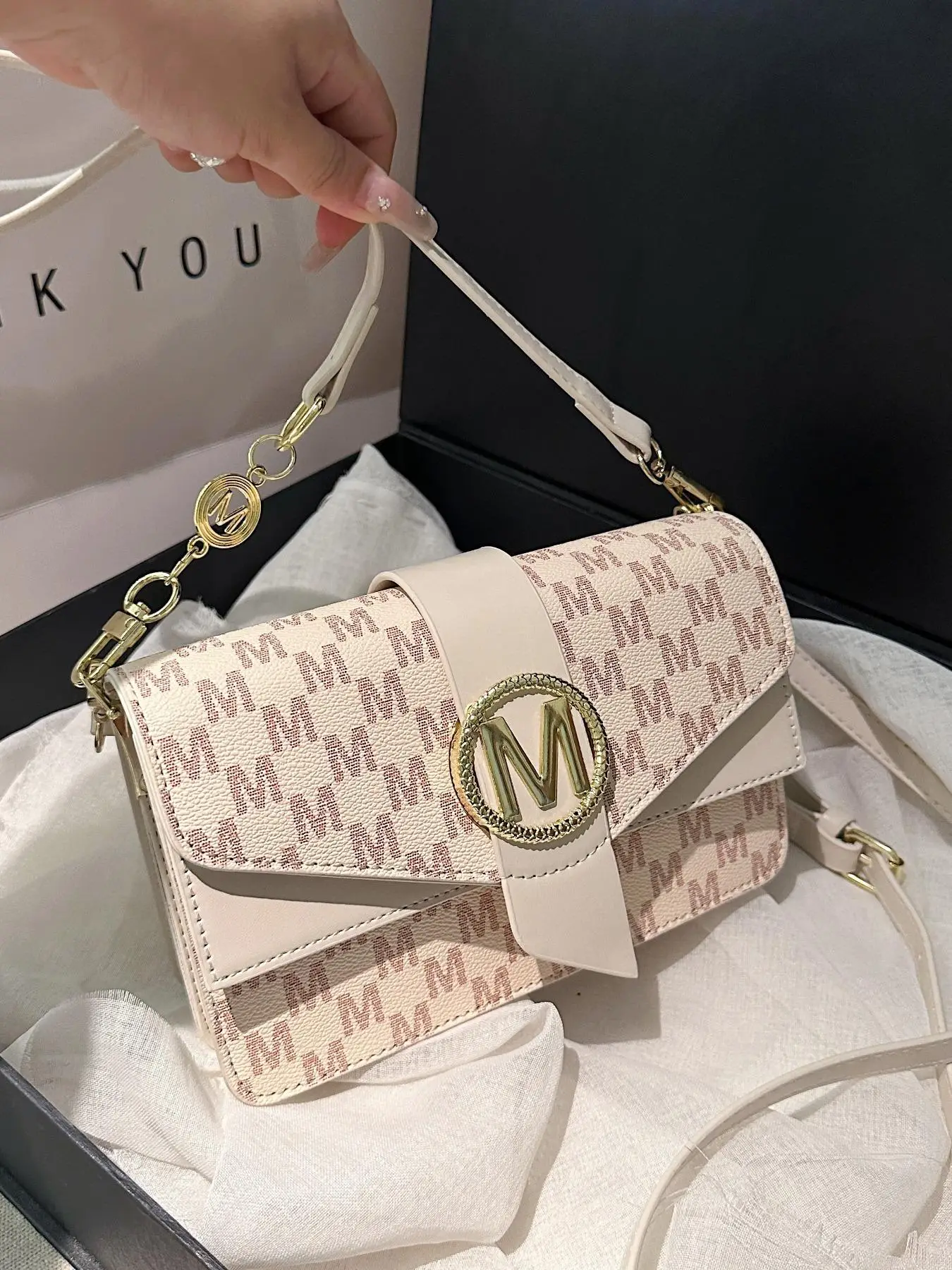 Women's Elegant Letter Pattern Shoulder Bag, Fashionable Pu Leather Crossbody Bag for Daily Used, Casual Trendy Versatile High-quality Daily Commuting