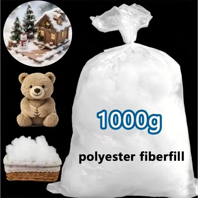 Premium Polyester Fiber Fill, 500-1000g Soft Plush Pillow Insert Material, Ideal for Crafts, Home Decor, Gift Making