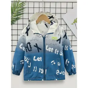 Boys' Gradient Jacket for Spring And Autumn, Trendy New Coat for 2025, Stylish Windbreaker for Older Kids., For Teenager, For Teenager