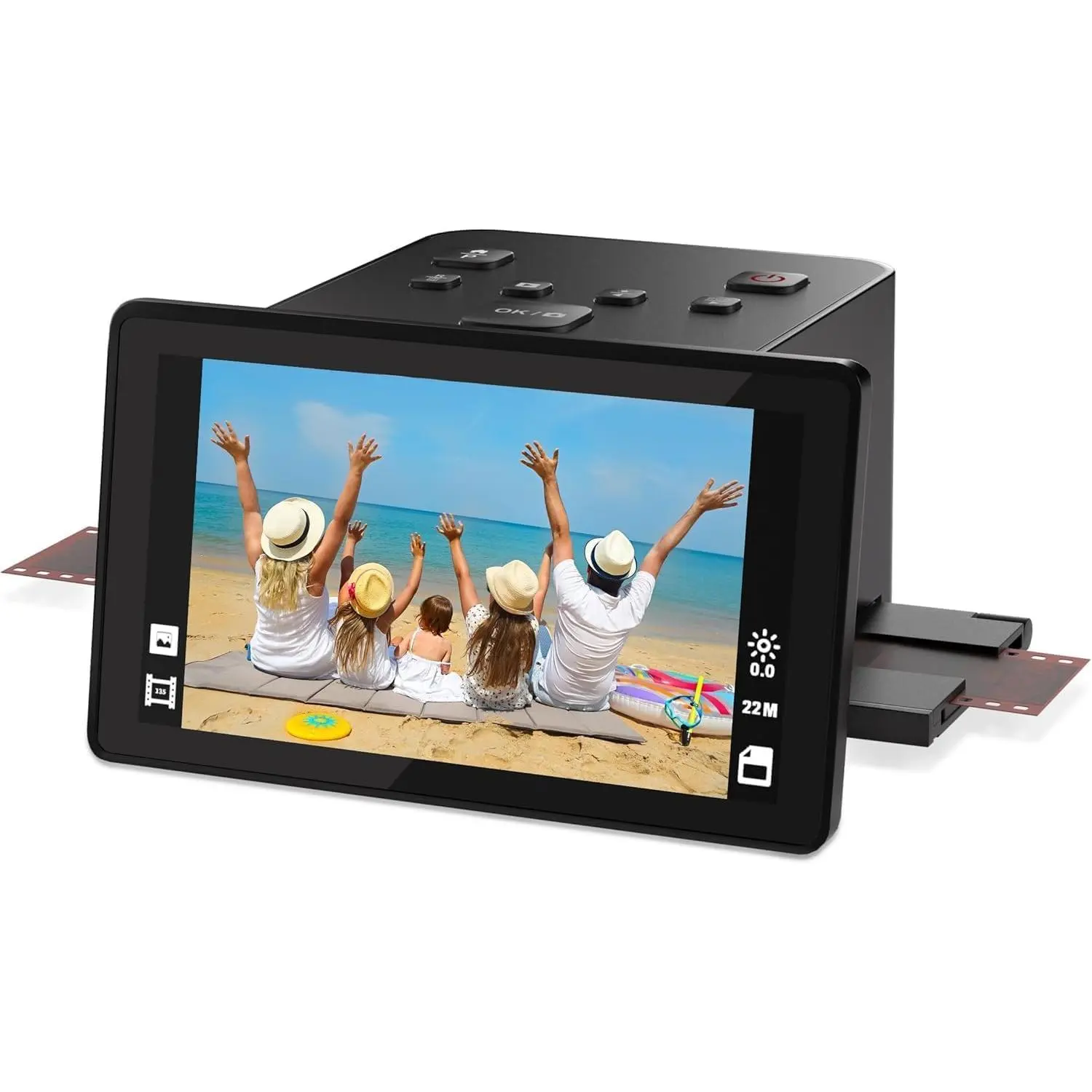 Film and Slide Scanner – Convert 35mm, 126, 110 Film Negatives & Slides to 22MP Digital Photos – Negative Scanner with 5” LCD, Easy-Load Inserts – Quickly Convert Negatives & Slides