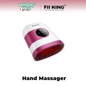 【FIT KING】Hand Massager with Heat for Hand Massage and Finger Relief - Cordless & Portable & Touch Screen -  Gifts for Women Men Parents-Rose Red Comfort