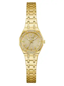 GUESS Female Gold-Tone Rhinestone Analog Watch