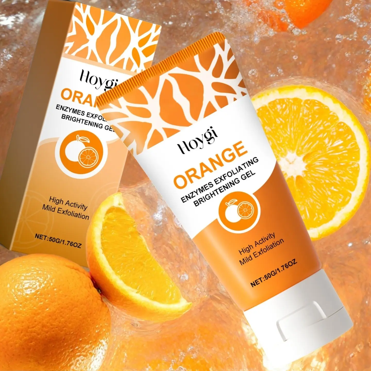 Orange Extract Facial Cleanser, Mild Moisturizing Hydrating Clear Facial Cleanser Gel, Deep Cleansing Facial Skin Care Product for Women & Men, Facial Wash