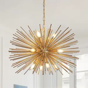 12-Light Modern Gold Chandelier Light Fixture for Dining Room Kitchen