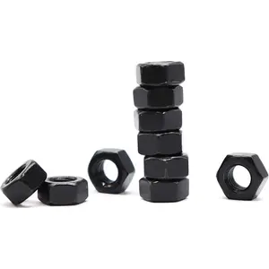 50 count M6-1.0mm Black Hex Nuts Carbon Steel 8.8 Grade