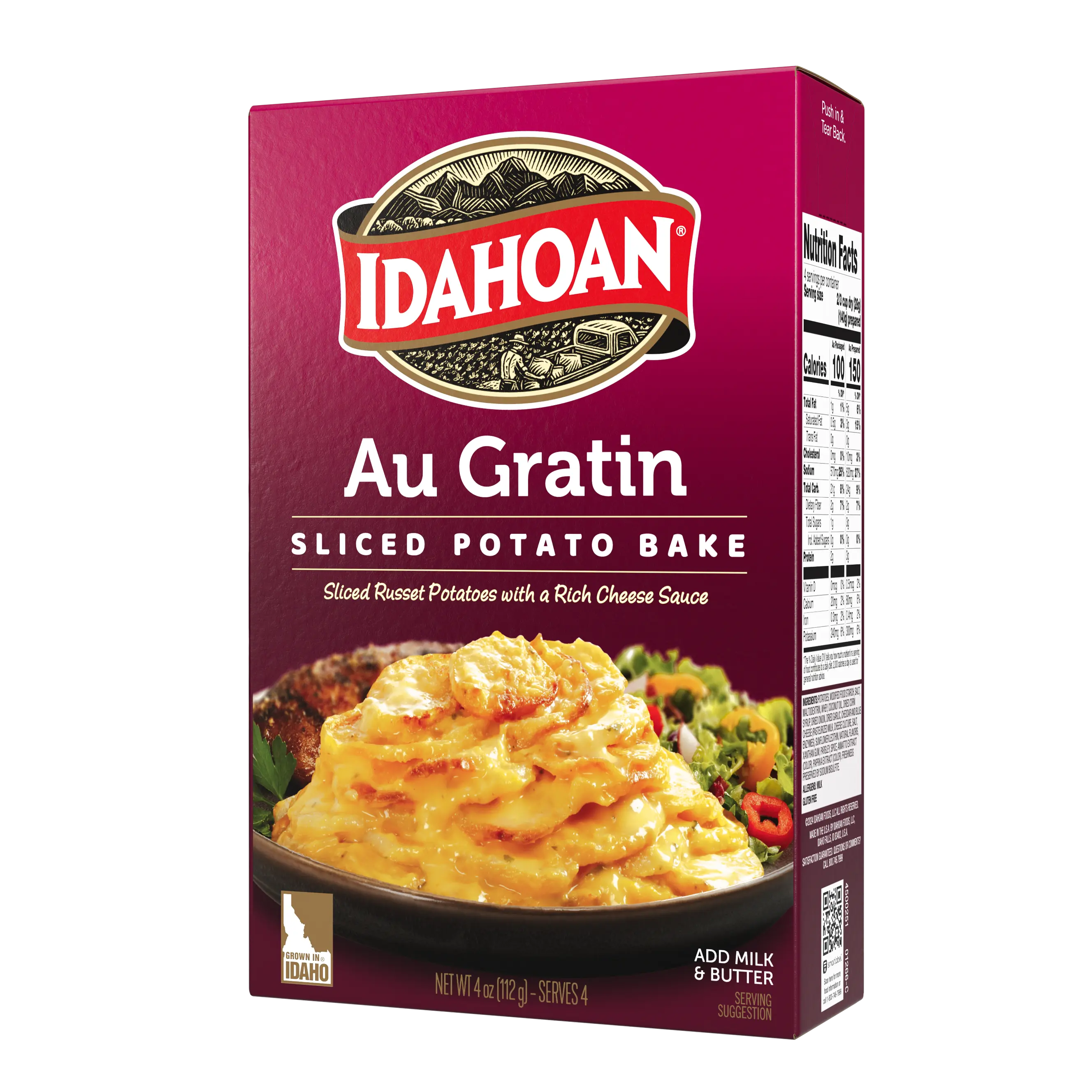 Idahoan Au Gratin Sliced Potato Bake, 4 oz, Pack of 12