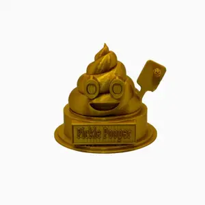 Pickleball Trophy Poop Emoji - Fun Award