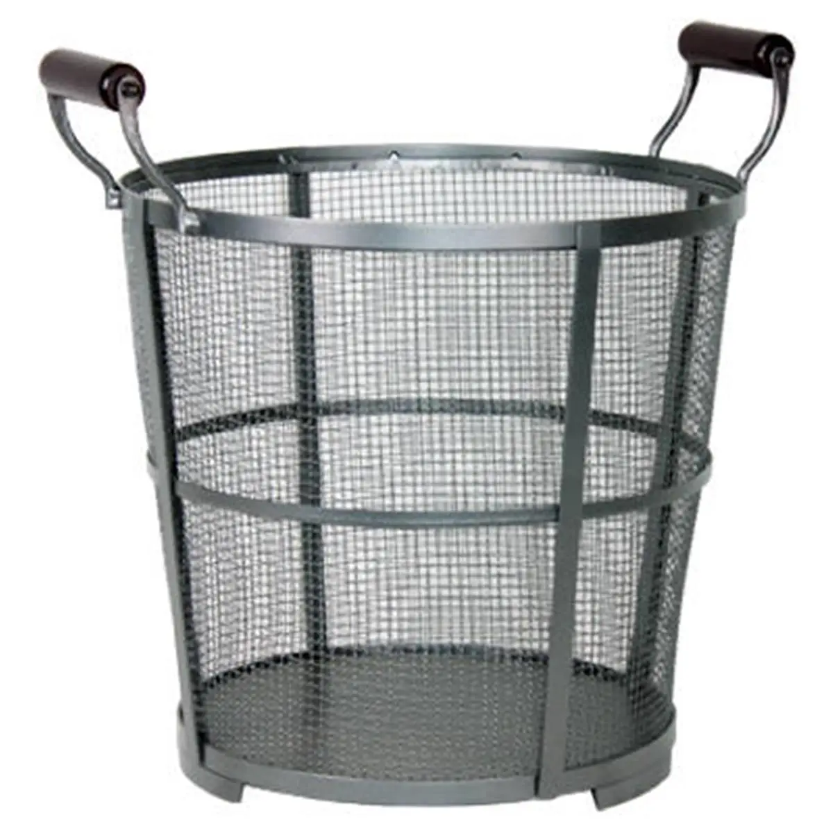 212 MAIN Antique Iron Round Prairie Log Bin - Rustic Steel-Mesh, Metal-Wood Constructed Firewood Storage Basket for Home Decor, Festive Use, 22x19x17in