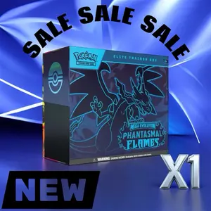 Pokémon Phantasmal Flames Elite Trainer Box - 9 Packs, 1 Charcadet Promo Card, 65 Sleeves, Dice, Player Guide, Mega Evolution Expansion Kit