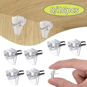 8/16pcs layer board support brackets, transparent support nails, board support partition nails, Suitable for cabinets, bookshelves, wardrobes
