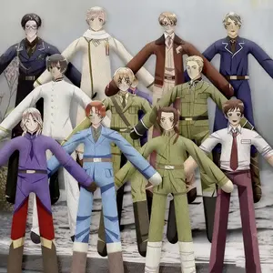 Anime Axis Powers Hetalia Alfred F. Jones Feliciano Vargas Ludwig Kiku Honda Cosplay Doll Plush Dolls Funny Figure Room Props