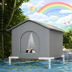 Winter Warm Heart-Shaped Cat House For Strays Waterproof Rainproof Cold-Resistant Large Space Enclosed Tent Four Seasons Universal Bite-Proof Weatherproof Insulated Outdoor feral barn cat chickens _ all natural dried black soldier weatherproof cathouse