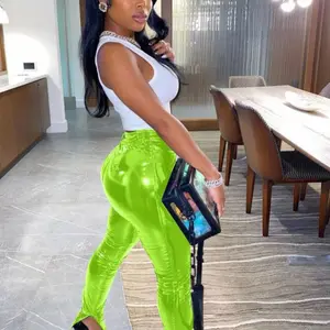 Split Hem Leather Pants