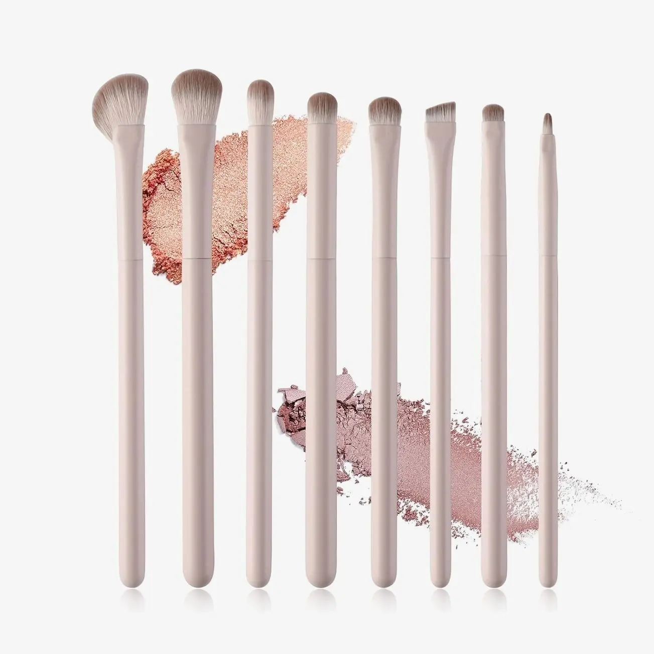 Professional 8 Piece Eye Makeup Brushes Set with Blending, Eyeliner & Angled Eyebrow Brushes - Eyeshadow Brush Kit for , Beginner Friendly