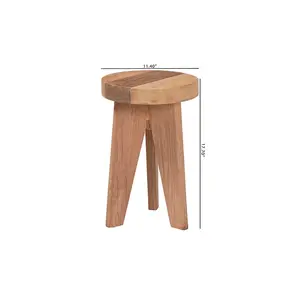 Sayen Acacia Wood Multipurpose Accent Stool with Flared Tripod Base