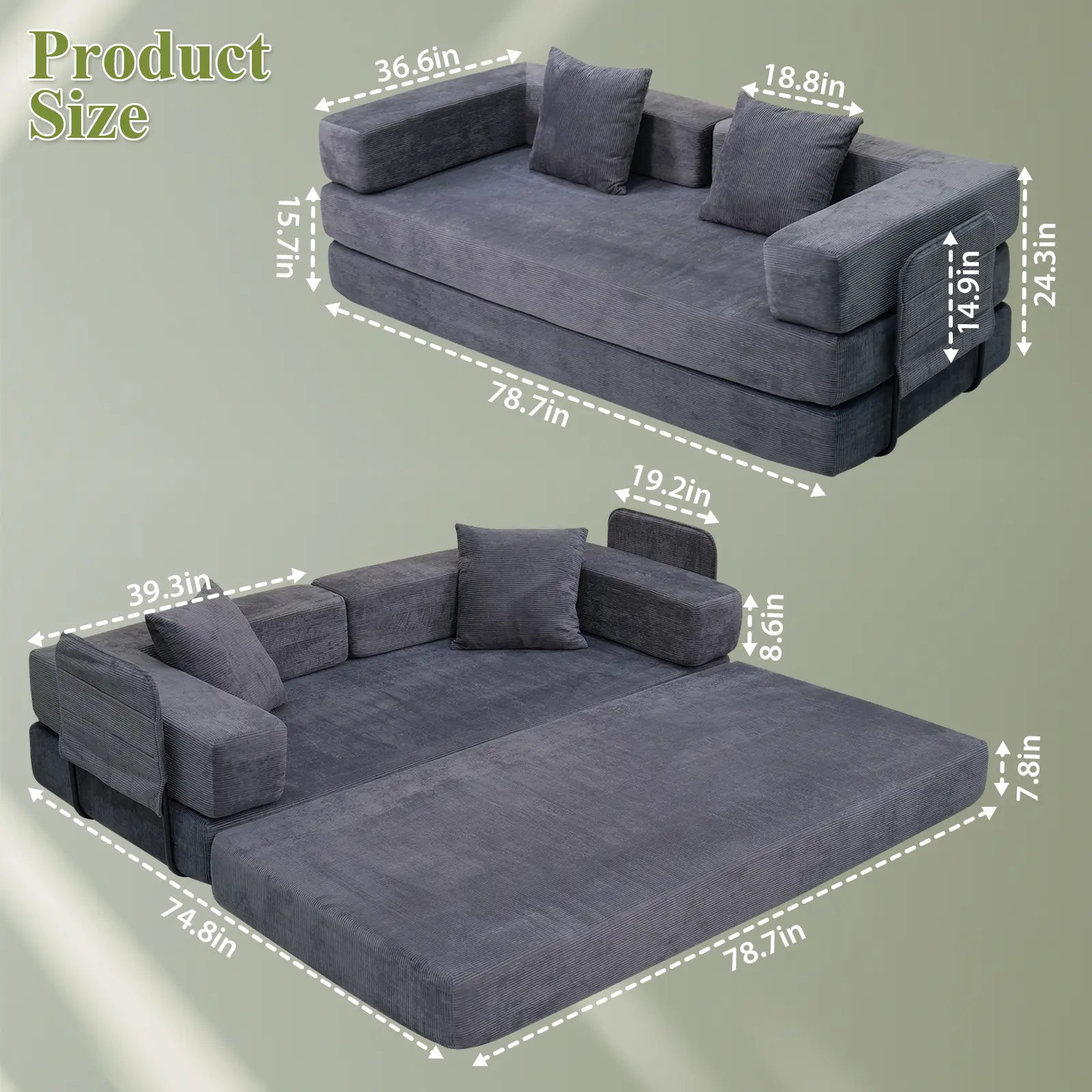 New-Two-Seater Sofa-Gray