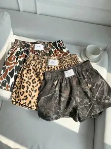 3-Pack Retro Street Style Leopard Camo Twig All-Over Print Shorts, Elastic Waist, Casual Summer Fashion for Daily Wear and Outdoor Activities