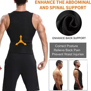 Men Body Shaper Zip Sauna Tank Top Workout Vest for Weight Loss