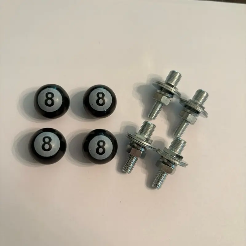 8-Ball Front and Rear License Plate Screws