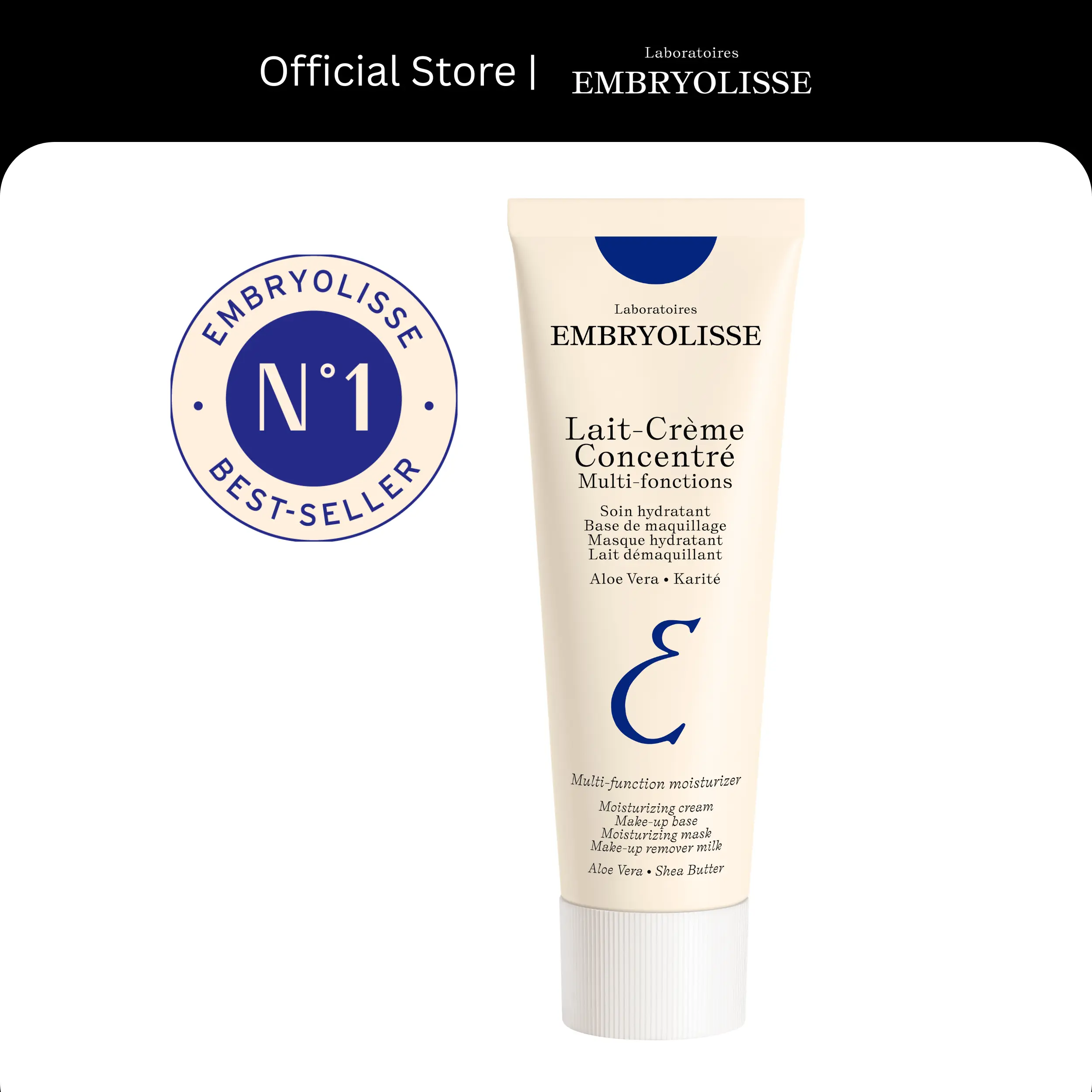 Embryolisse French Cult Favorite Lait-Crème Concentré 2.54 fl.oz. - 6-in 1 Face Moisturizer + Makeup Primer Floral Cleansing