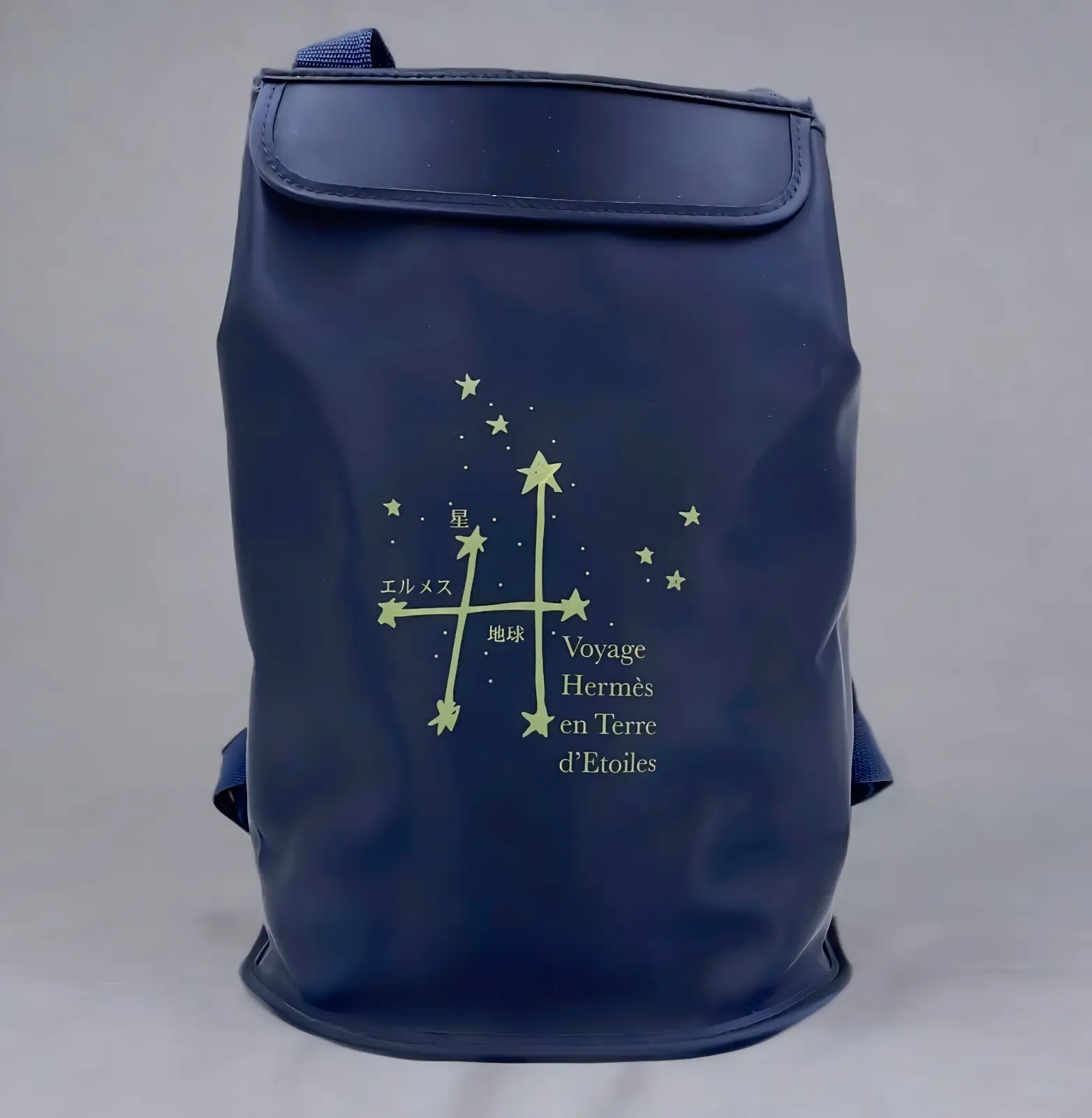 Pre-owned HERMÈS As Seen On Screen As Seen On Screen M393 HERMES Navy Nylon Constellations Backpack $1399