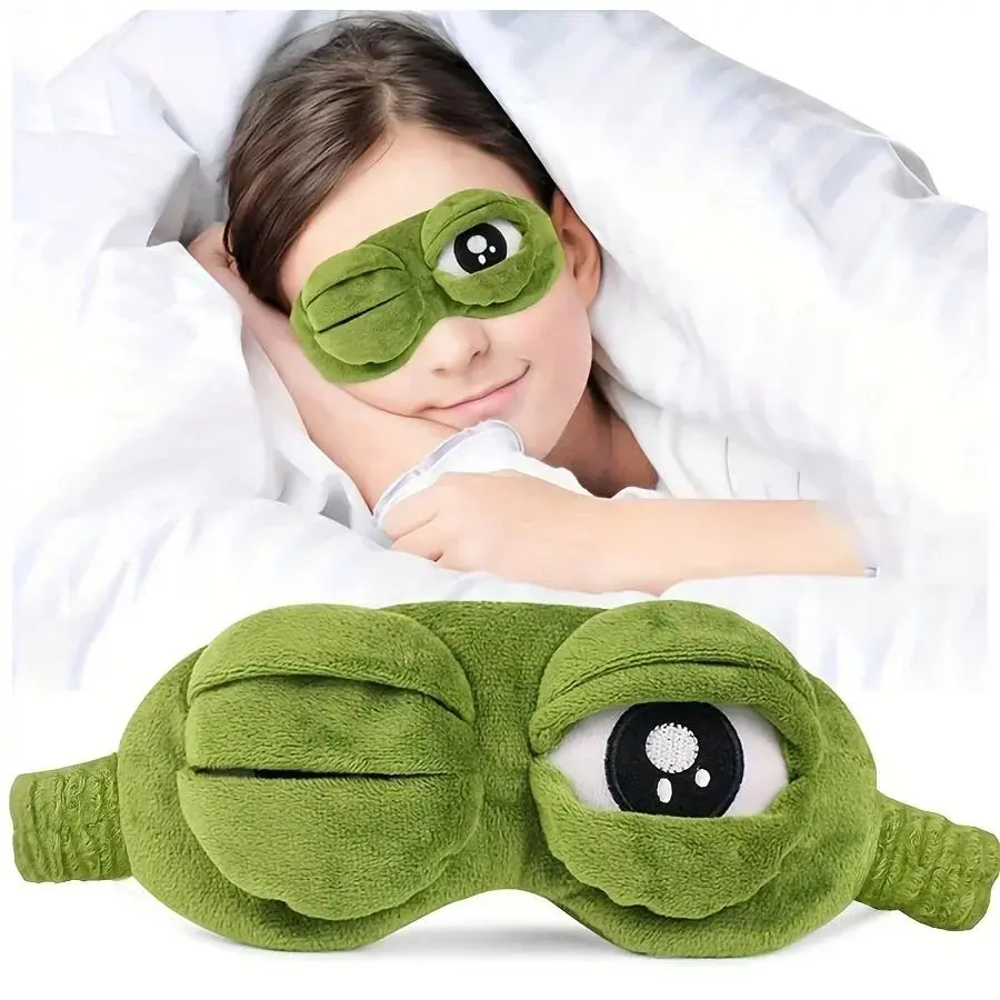 3D Frog Sleep Mask Night Mask Blackout Sleep Mask Natural Sleeping Eyeshade Women Men Creative Cartoon Soft Portable Blindfold Travel Office Eyepatch Eyemask Eyemasks For Sleeping