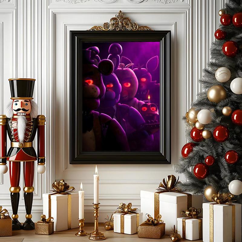 Game FnafFive-nights-At-Freddys Poster Sticky Waterproof Wall Art High Quality Print Unique Artwork Aesthetic Home Living Bedroom Decor Trendy Room Decoration Easy-To-Apply Gift Durable