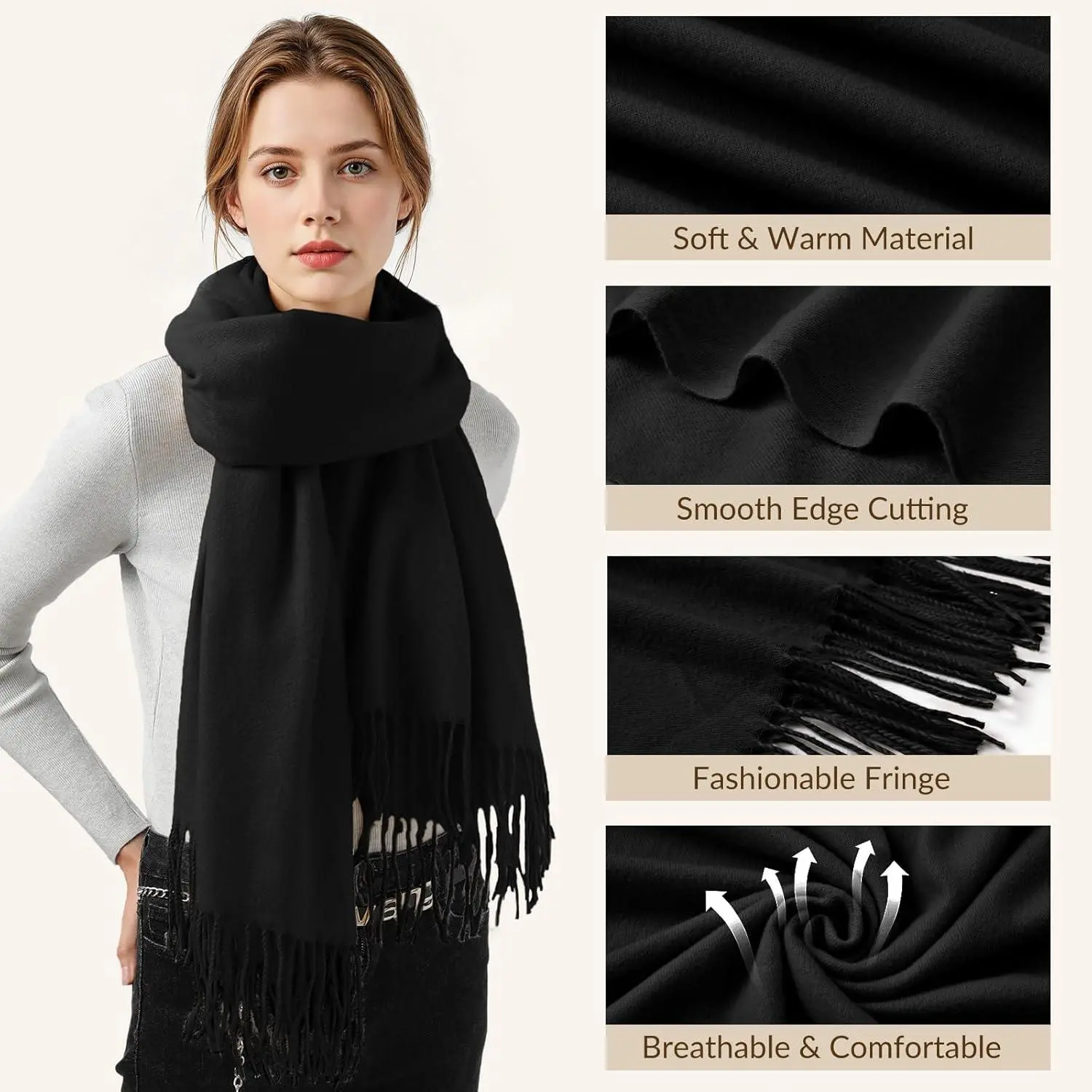 Winter Hat Beanie Long Scarf Touchscreen Gloves Set, 3Pcs Soft Thick Fleece Lined Gloves Skull Cap Scarf Set for Women Men Winter Hat Beanie Long Scarf Touchscreen Gloves Set, 3Pcs Soft Thick Fleece Lined Gloves Skull Cap Scarf Set for Women Men