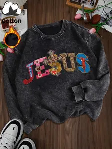 Cotton Fleece Women’s Casual Sports Hoodie, Vintage Washed Cotton Long Sleeve Hooded Sweatshirt for Autumn and Winter Fashions