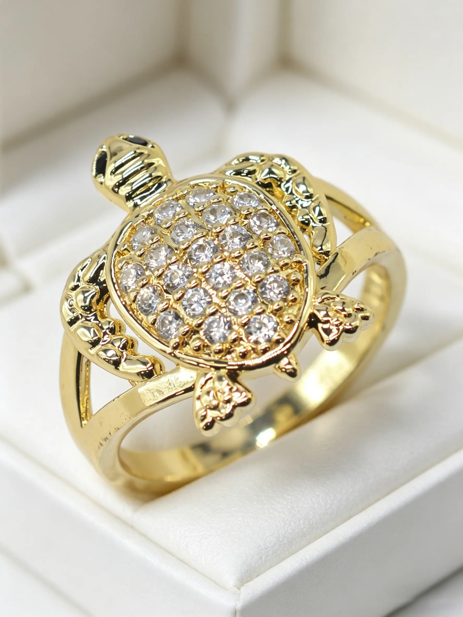 Hip-Hop Turtle Ring, Statement Ring, Full Diamond Streetwear Jewelry, Unisex Fashion Accessory, Perfect Gift for Valentine's Day, Christmas, Birthday, Beautiful Rings
