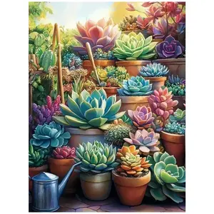 Succulent Plants Diamond Painting Kit Square Round Diamond 5D DIY Cross Embroidery Handmade Art Exquisite Gift Home Decor