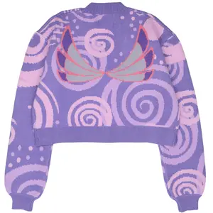 Steady Hands Tecna Cropped Knit Cardigan Winx Club Purple Pink Grey Fairy Fairies