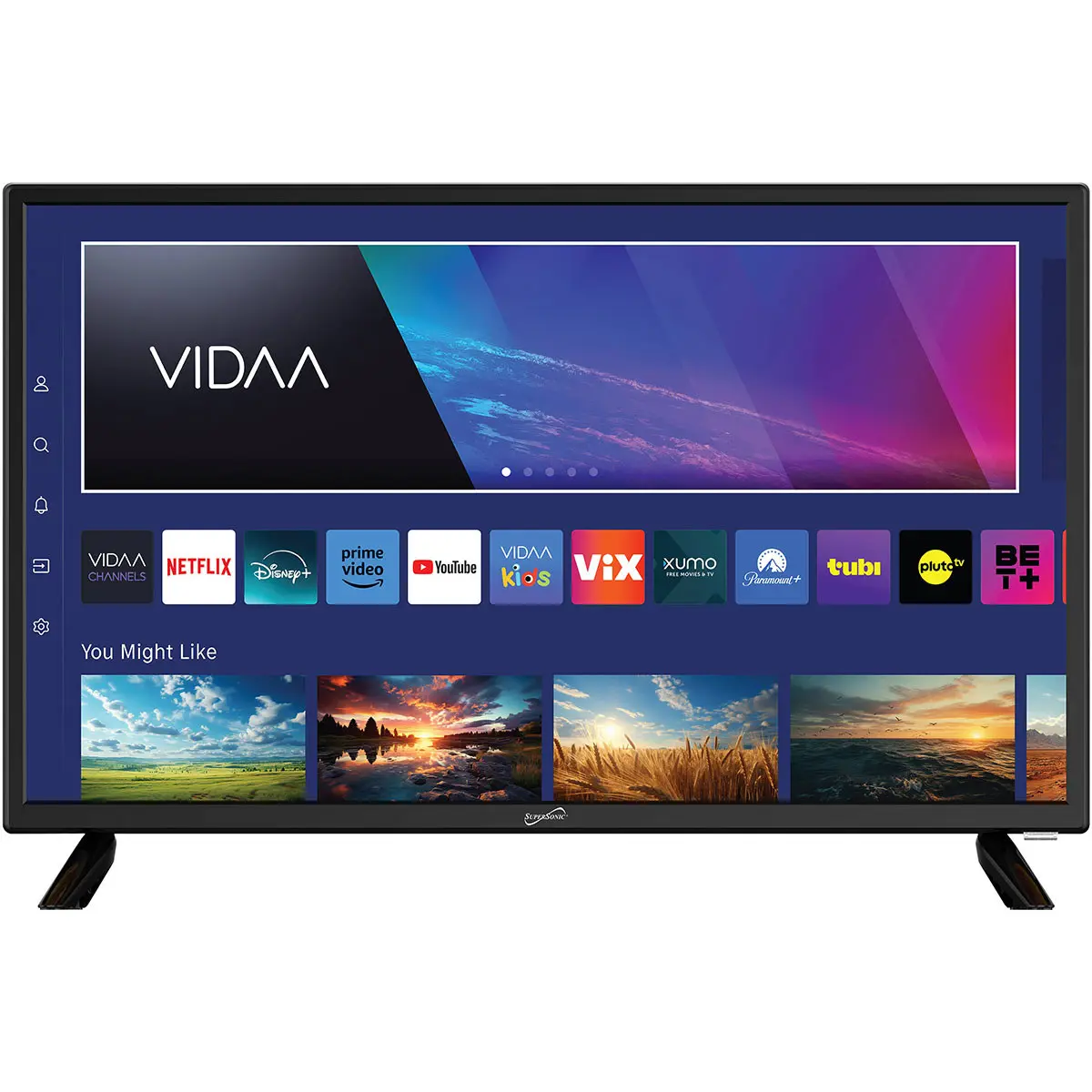 Supersonic VIDAA SC-2420VTV 24 In Flat Panel Smart LED TV - Black, HD Screen, LED Display, Smart Features
