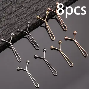 8pcs Muslim Headscarf Hijab Clips Set, Adjustable Scarf and Shawl Accessories, Safety Pins for Waist Cinch, Fashionable and Practical