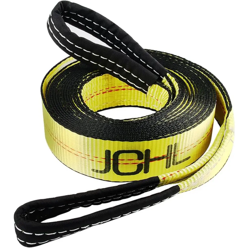 Recovery Tow Strap with Reinforced Loops 2inx20ft Heavy Duty 26,000lb Break Strength Recovery Rope For Car,Truck,Jeep,SUV with Reinforced Loops, Protective Sleeves