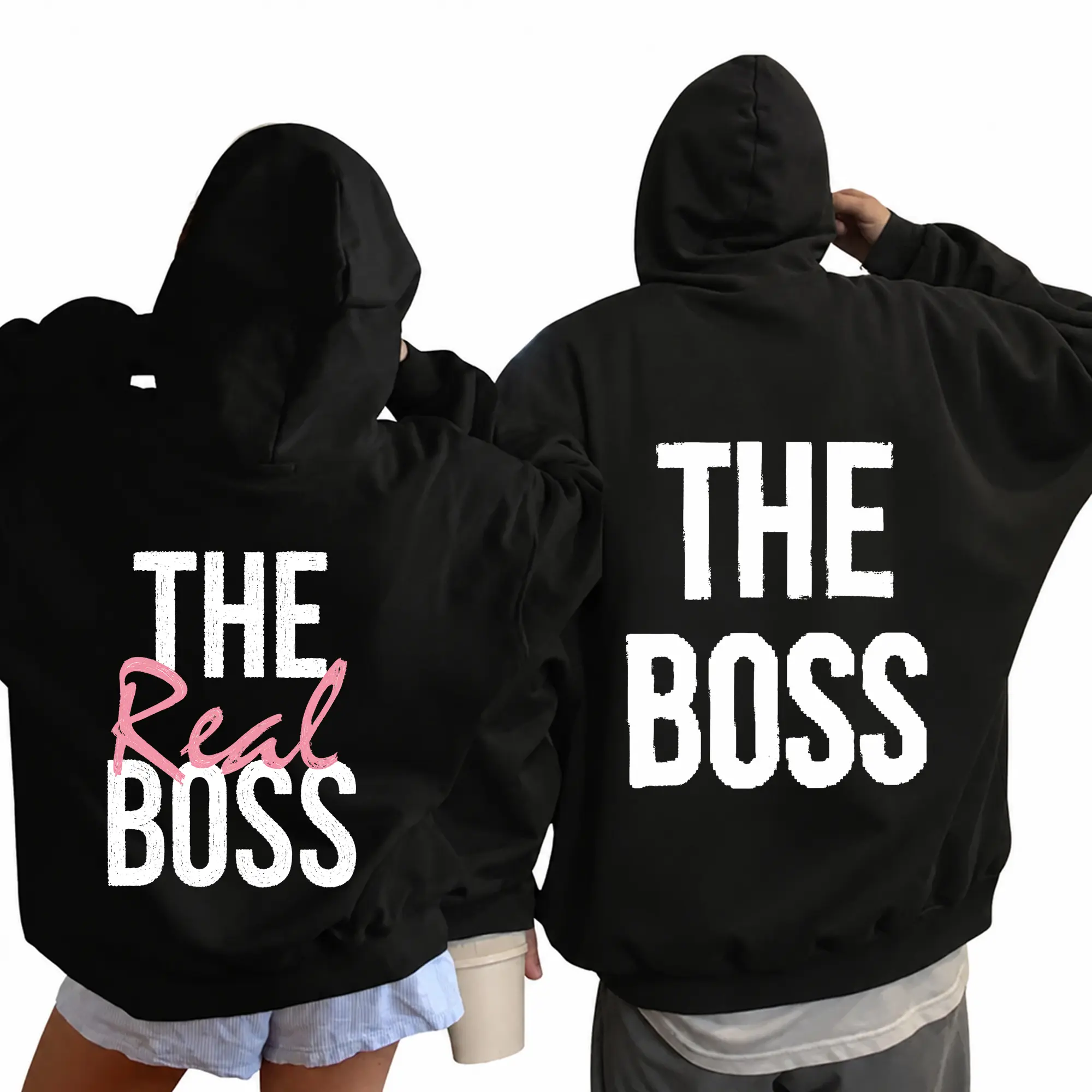The Real Boss Hoodie, The Boss Hoodie, Funny Couple Graphic Pullover, His and Hers Relationship Hoodie, Boyfriend Girlfriend Gift, Couple Humor Apparel, Anniversary Gift