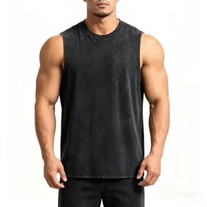 3PCS Men's 100% Cotton Vintage Washed Tank Top Oversized Sleeveless Streetwear for Summer Ultra Soft Breathable Y2K Vibe Menswear Layer