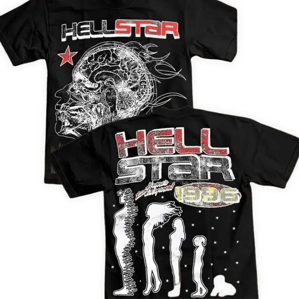 Y2K Hestar Evolution Graphic Shirt, Retro Harajuku Streetwear Tee, Hip Hop Subculture Top, Unisex Loose Fit Black T-Shirt