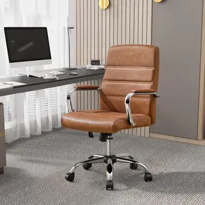 Yaheetech Office Chair Mid-Back Swivel Desk Chair with Arms PU Leather Height Adjustable Office Executive Chair Yaheetech Office Chair Mid-Back Swivel Desk Chair with Arms PU Leather Height Adjustable Office Executive Chair